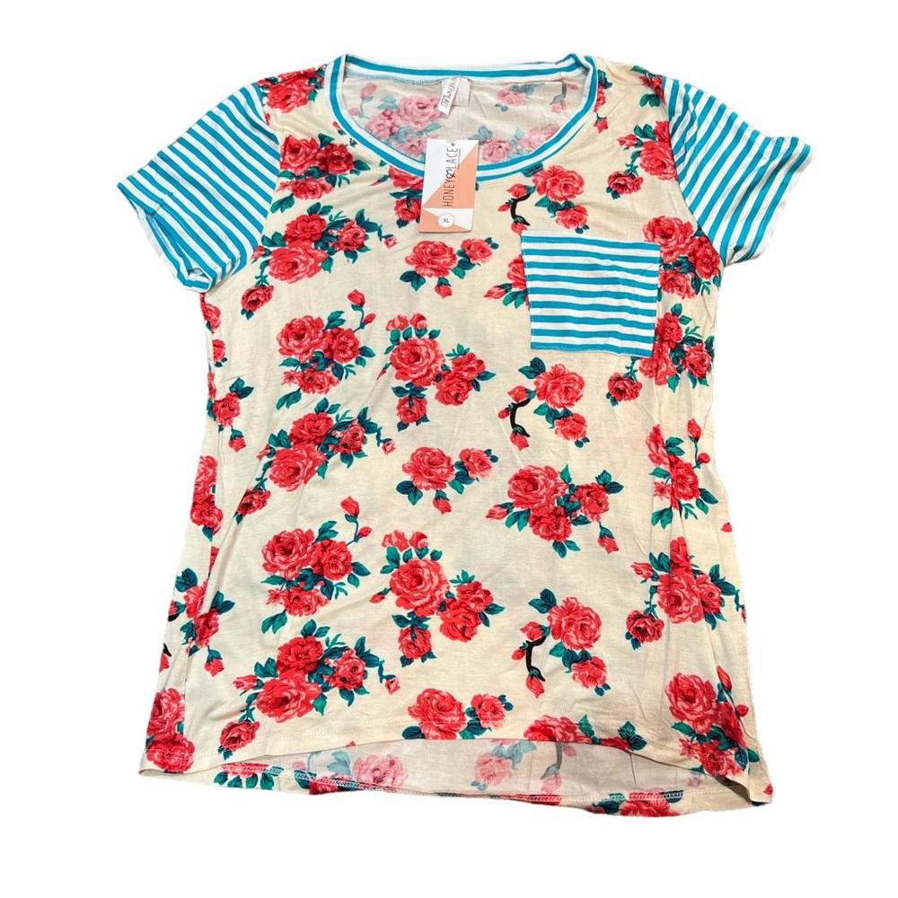 Honey & Lace Short Sleeve Top XL